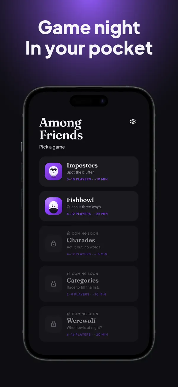 Screenshot #1 pour Among Friends: Party Games