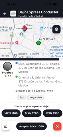 Bajío Express Conductor screenshot