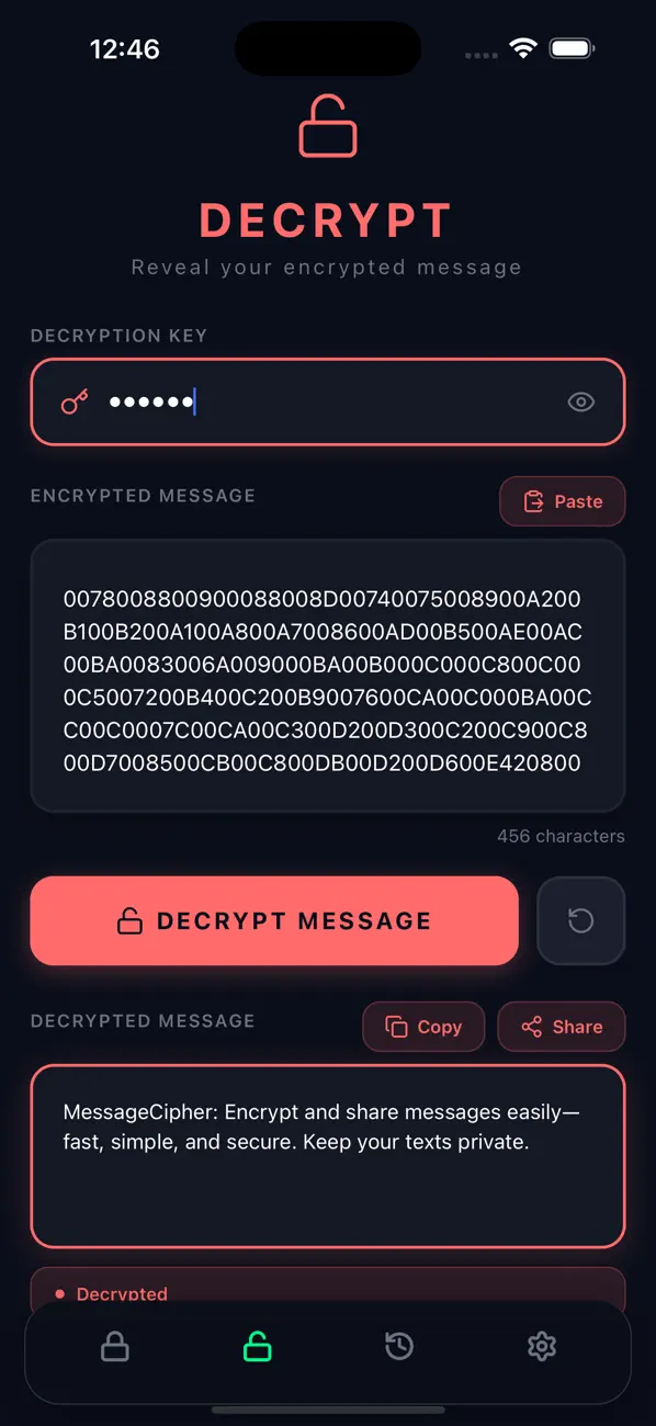 #6. MessageCipher (iOS) Ved: Thori Barker