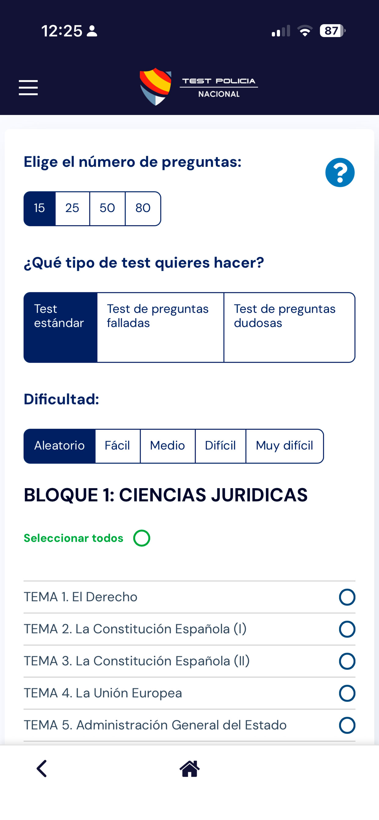 Test Policia Nacional