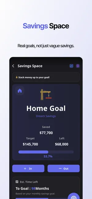 MoneyStack: Goal-Based Spaces screenshot 2
