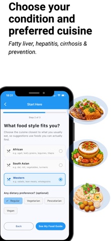 Liver Nutrition App iPhone screenshot
