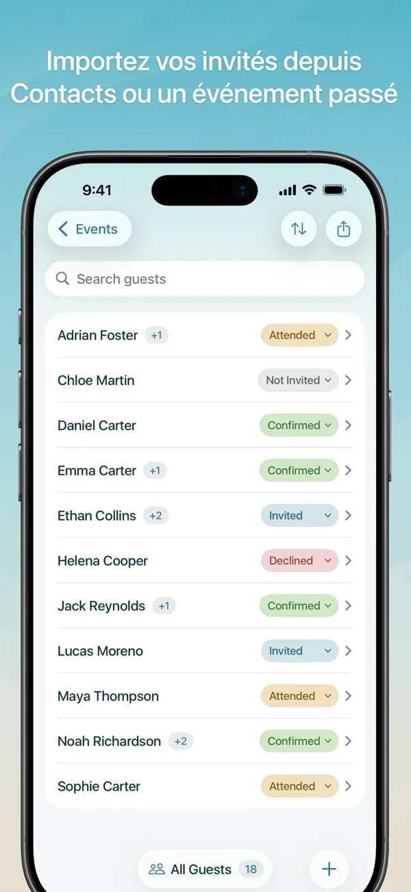 Screenshot #2 pour Guest List Organizer.