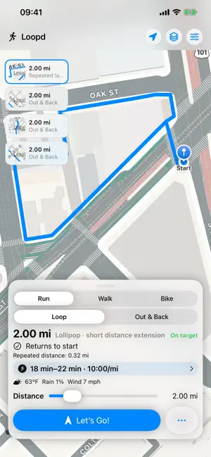 Loopd: Run Route Planner screenshot 2