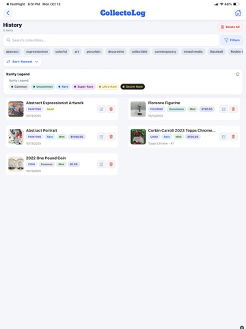 CollectoLog: AI Collector App iPad screenshot