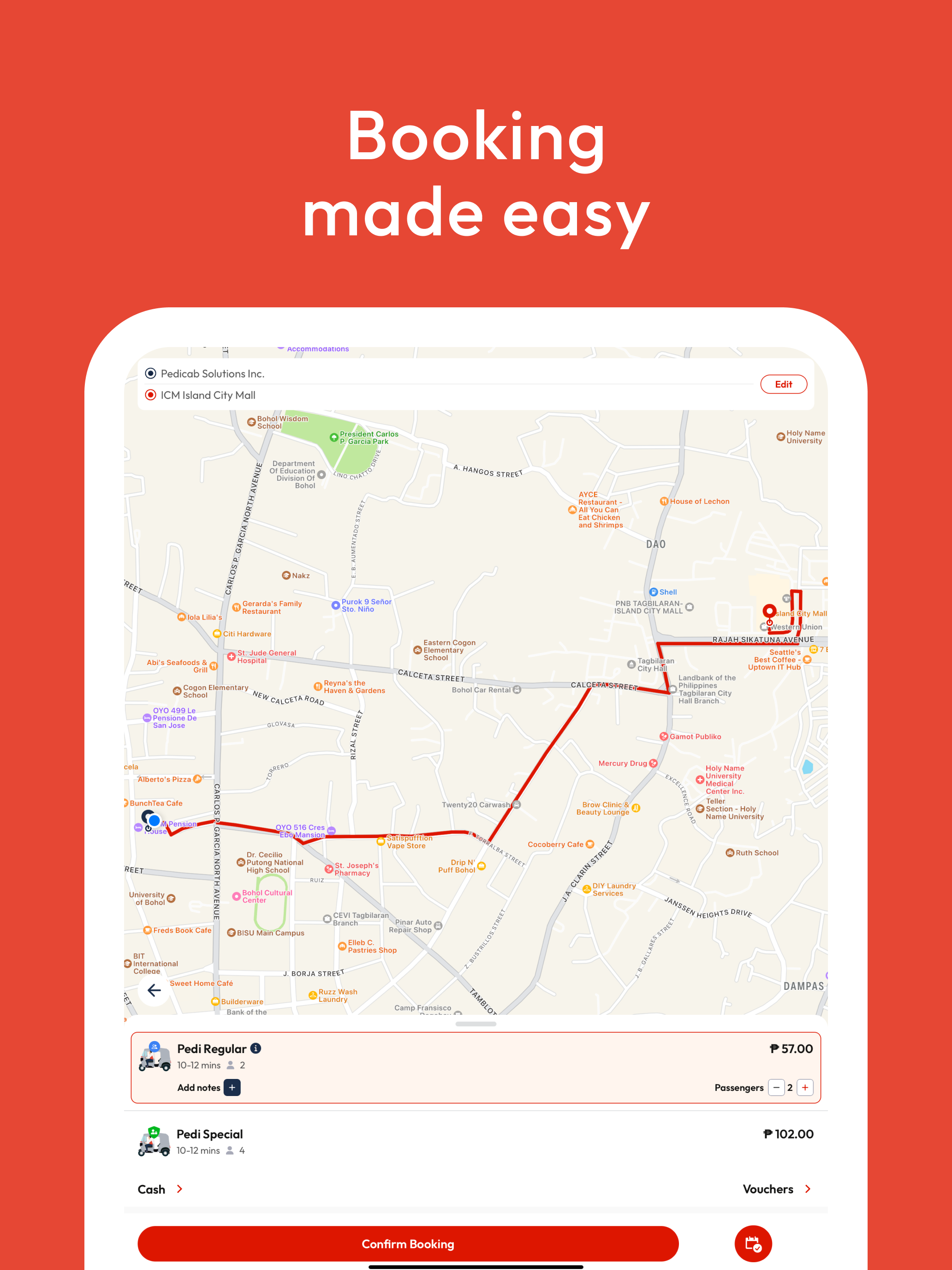 Pedi App - Request a Ride
