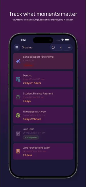 Orosimo Countdown screenshot 2