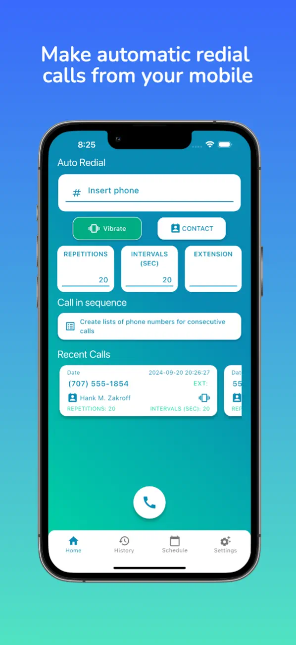 Auto Redial App Screenshot 1
