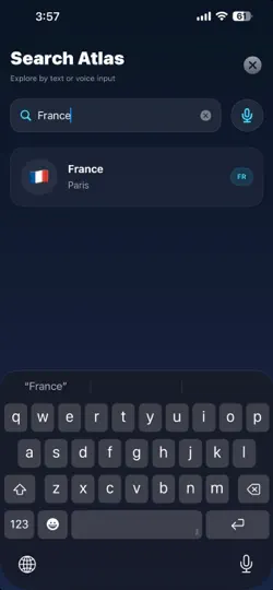 Captura de pantalla de Mapvex en iPhone 4