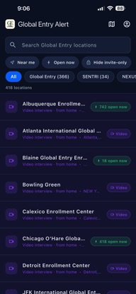 Global Entry Appointment Alert screenshot 1