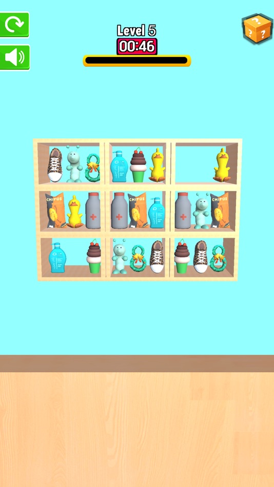 #3. Wall Shelf Sort 3D (iOS) Podle: Aziza Rahman