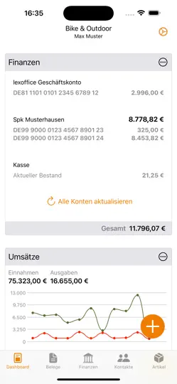 Screenshot von Lexware auf dem iPhone 1