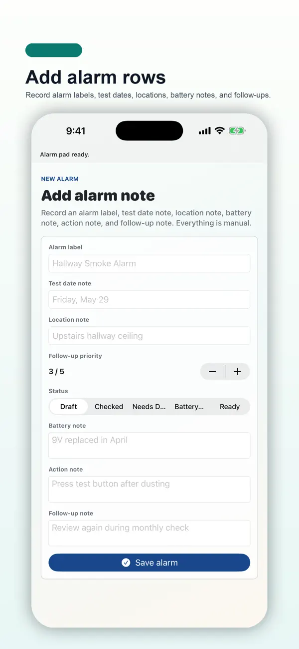 Screenshot #2 pour Smoke Alarm Check Pad