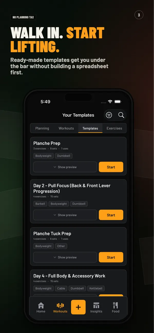 Screenshot #3 pour Workout & Meal Log -  Iso Lift