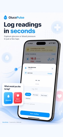 GlucoPulse - LifeBasket iPhone screenshot