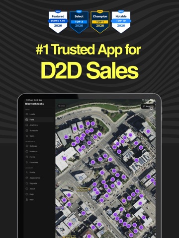 BetterKnocks D2D Sales CRM iPad screenshot