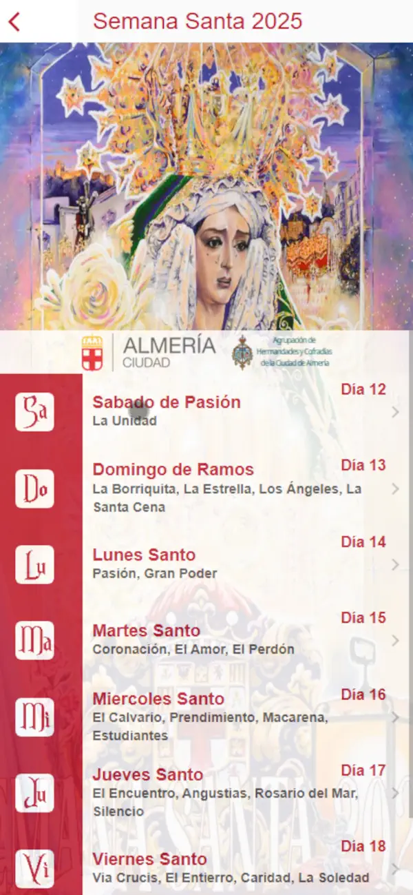Screenshot #3 pour Guía Semana Santa Almería 2025