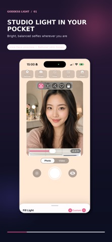Goddess Light: Fill Light Cam iPhone screenshot