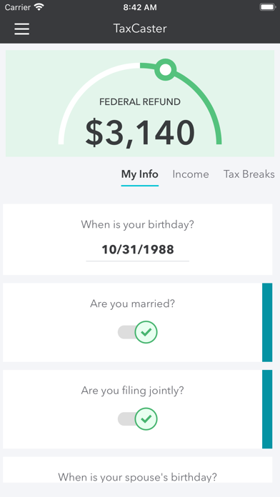 TaxCaster: Tax Calculator Screenshot