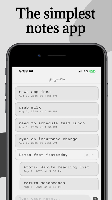 graynotes: hold that thought app screenshot