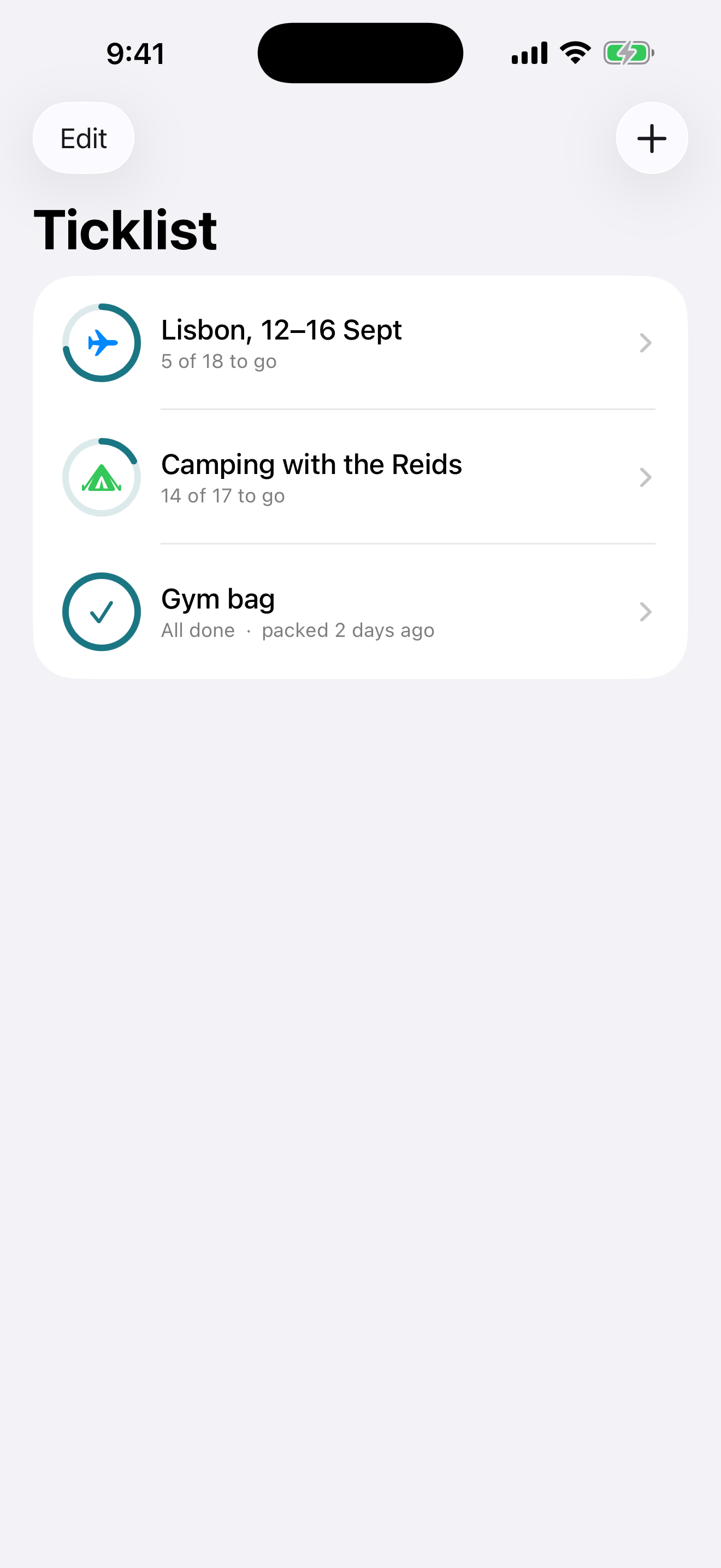 Ticklist: Packing Lists