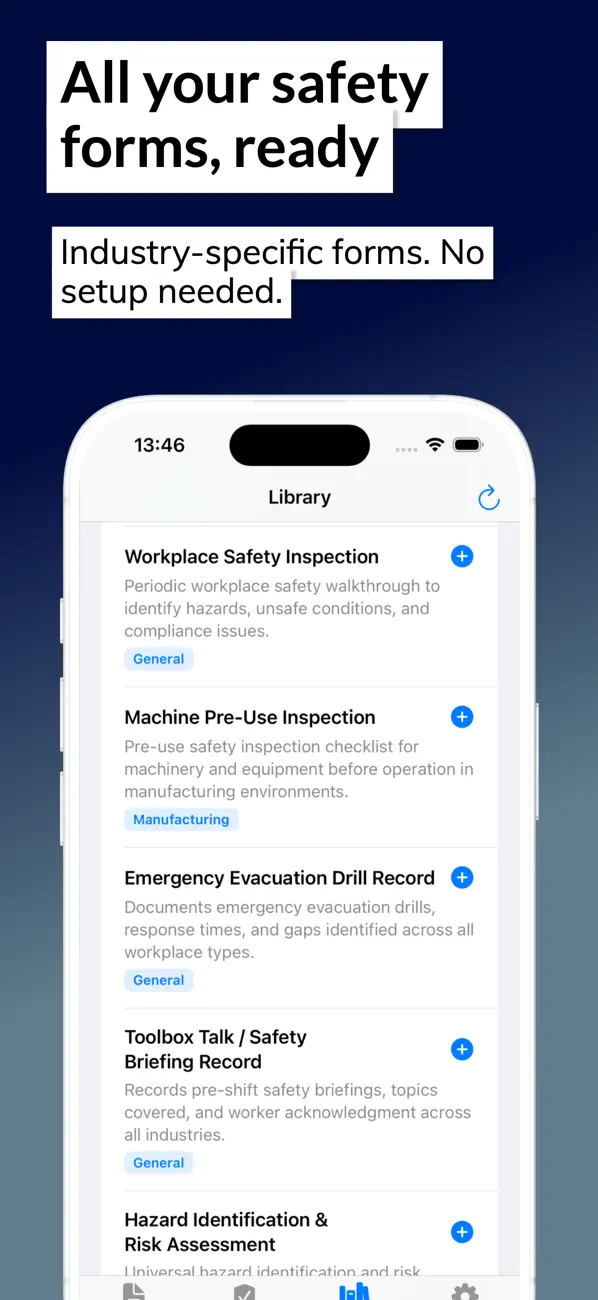 Screenshot #1 pour Safety Form: Inspection App