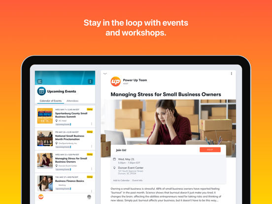 Power Up Spartanburg iPad screenshot 4 - Social Networking app