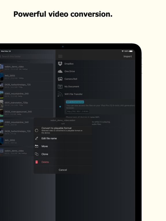 Vbox - Video File Management iPad screenshot 4 - Utilities app