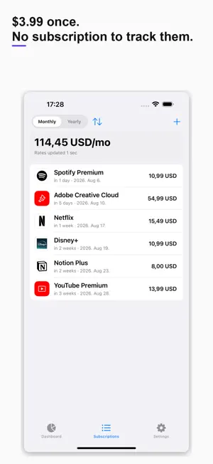 Subscription Tracker: SubSub screenshot 2