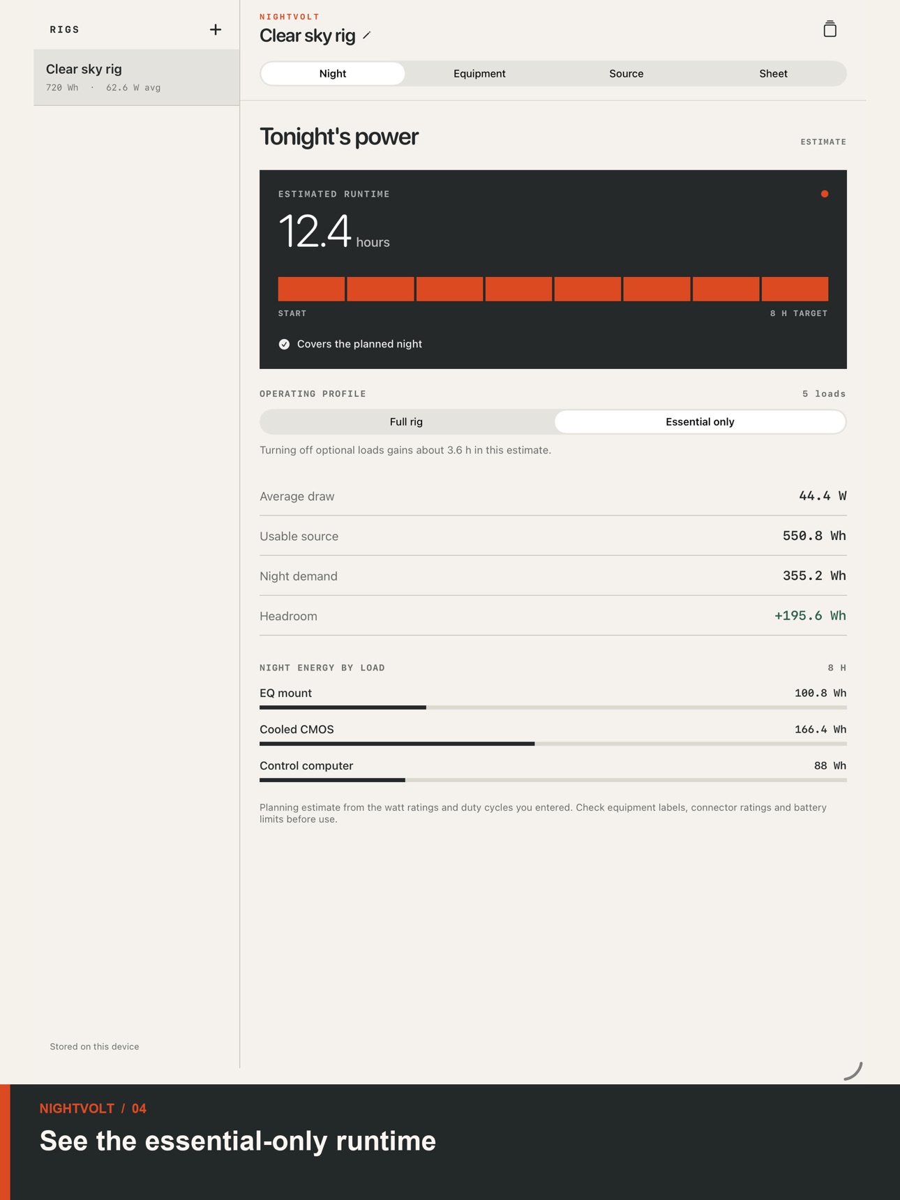 Screenshot 9 of Nightvolt Astro Power Planner