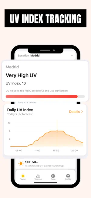 Tanning & UV Index - Bronzy iPhone screenshot 2