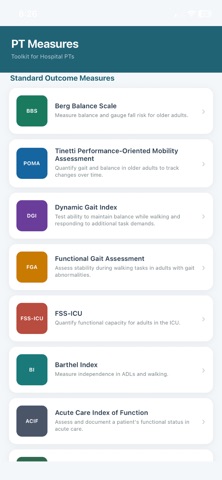 PT Measures screenshot