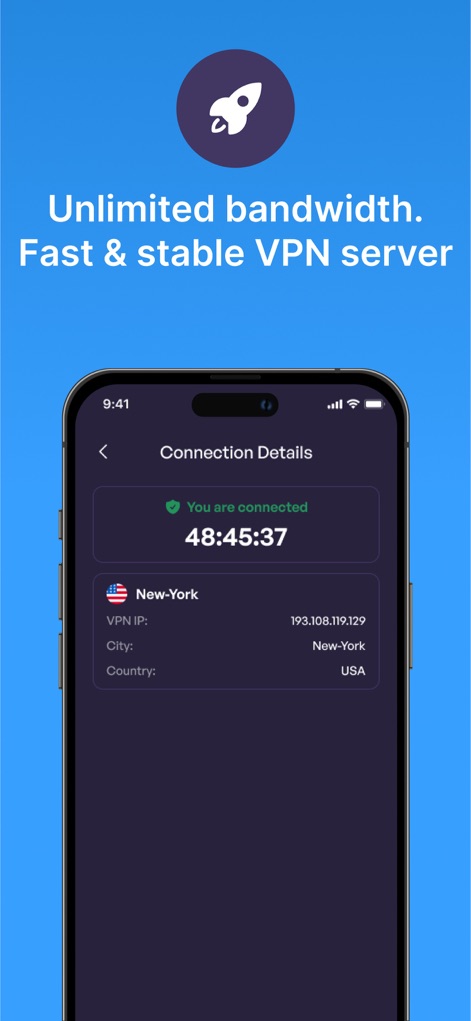 VPN - Super Unlimited Proxy - Detalhes da Conexão