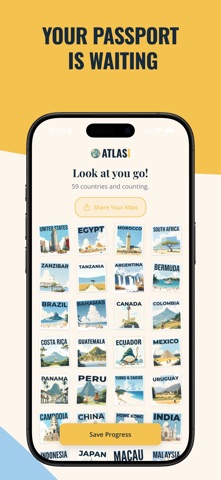 Track & Share Travels - Atlasi iPhone screenshot