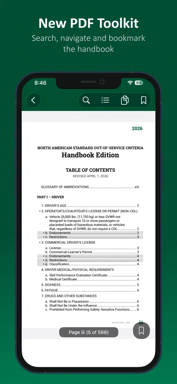 Screenshot #2 pour CVSA Out-of-Service Criteria
