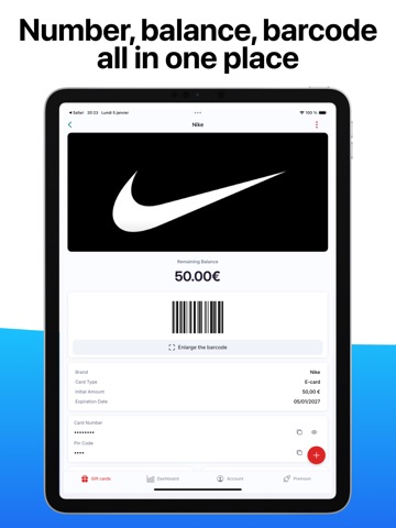 Gift Card Manager iPad screenshot