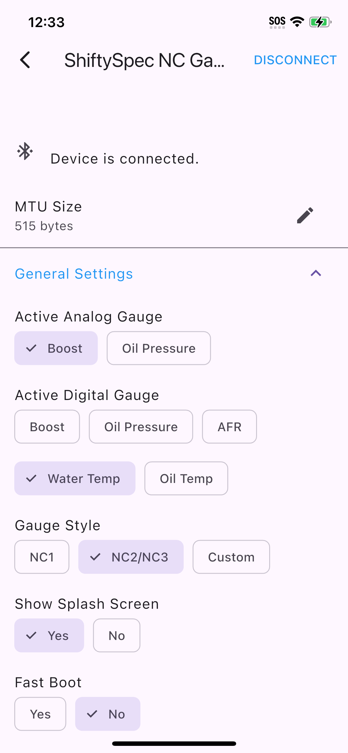 ShiftySpec Gauge Configuration