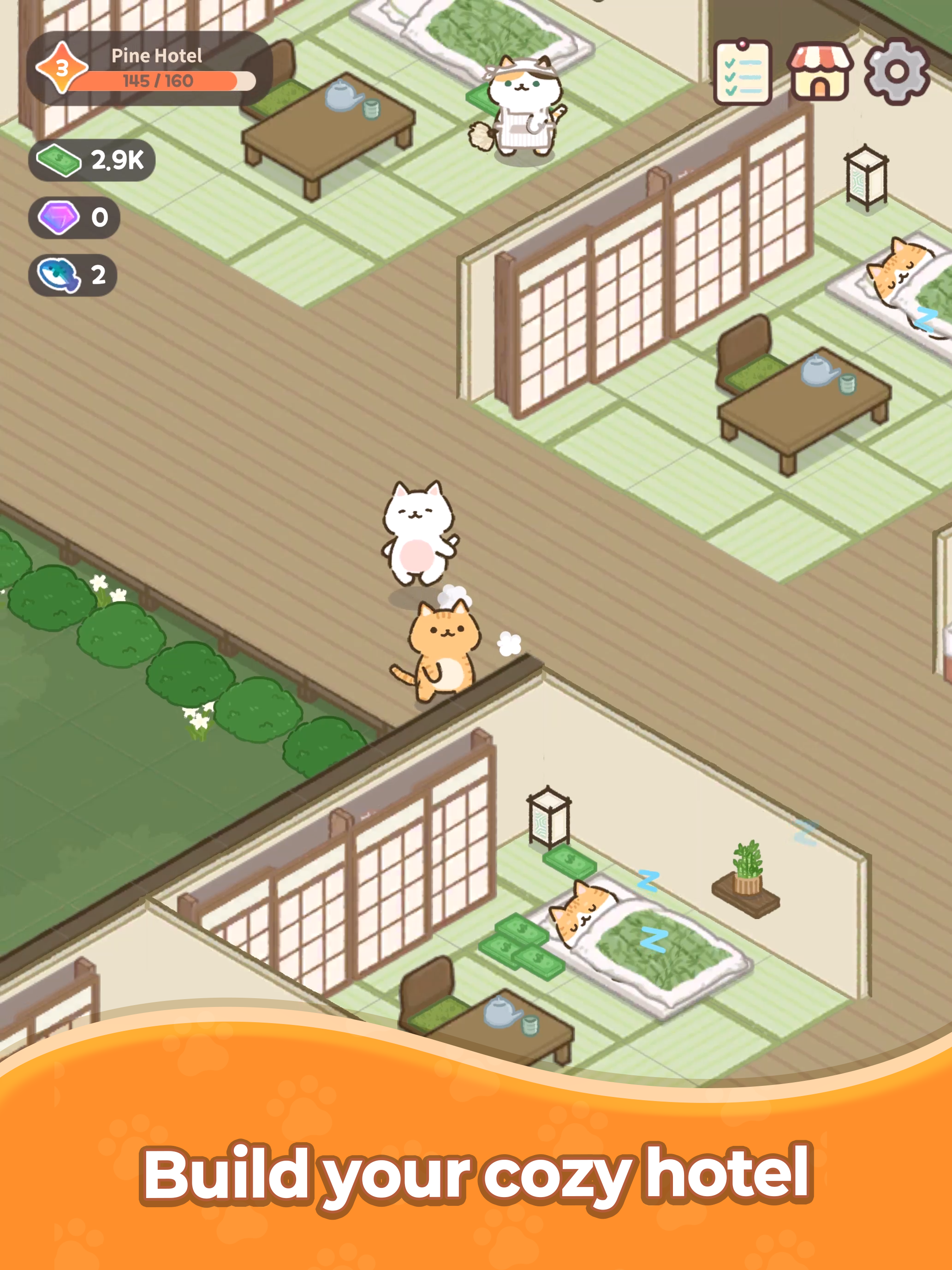 Cozy Cat Hotel: Idle Tycoon screenshot 13