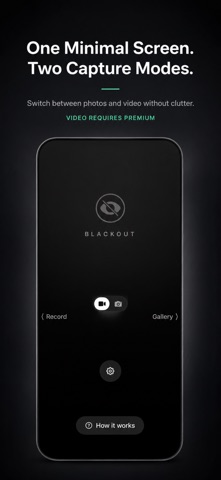 BlackOut: Black Screen Camera iPhone screenshot