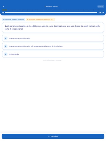 Quiz Patente KB - Taxi e NCC iPad screenshot