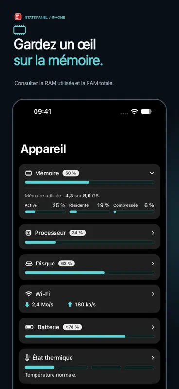 Stats Panel - Moniteur Système screenshot 3 of 9