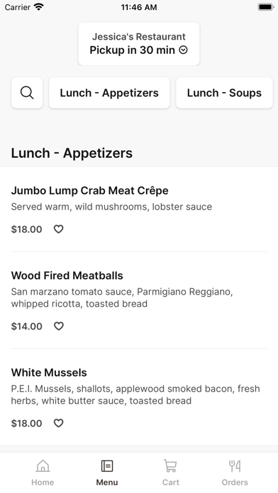 Jessica's Restaurant iPhone screenshot 2 - Food & Drink app