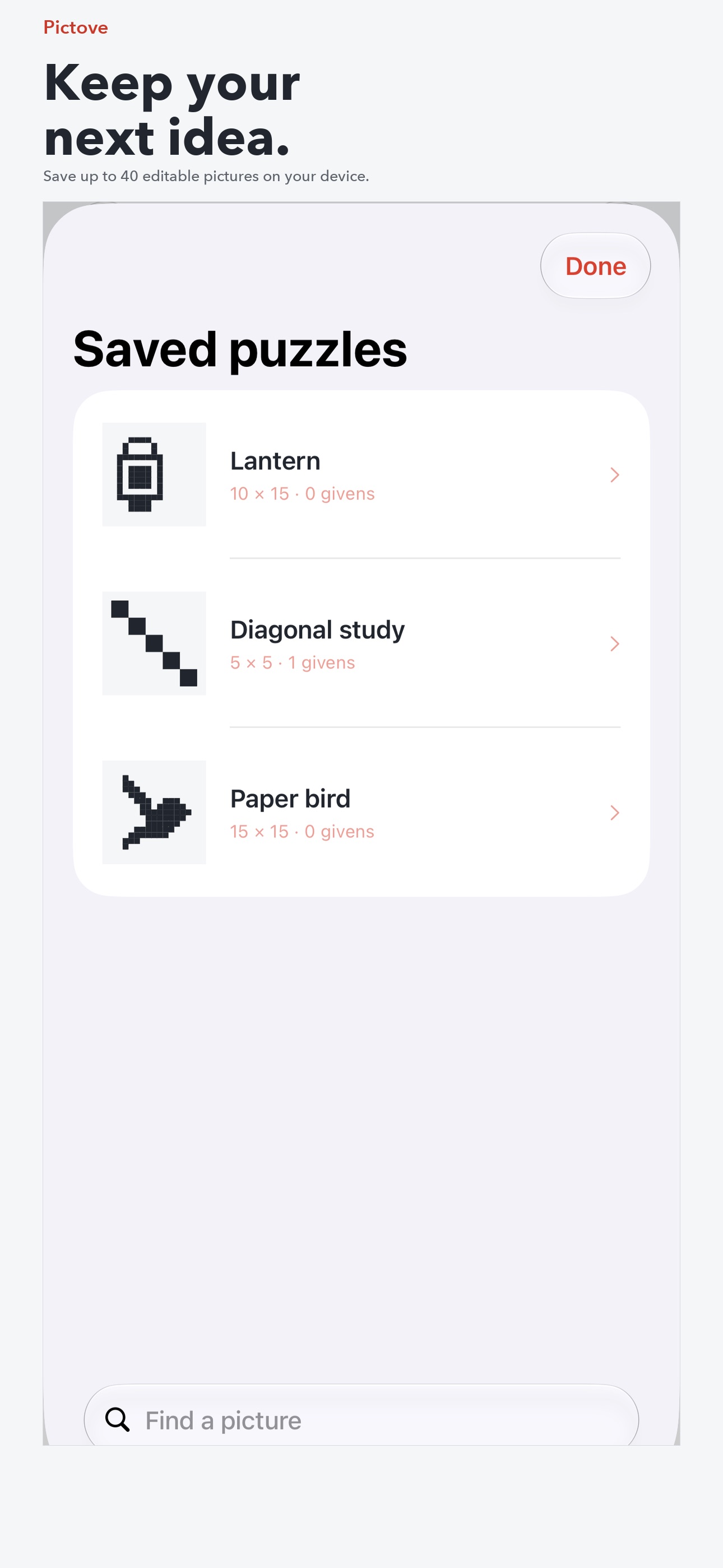 Screenshot 5 of Pictove Nonogram Maker
