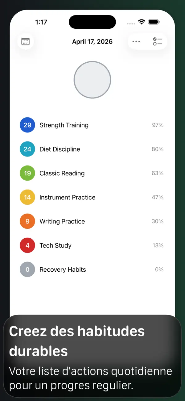 Screenshot #1 pour Dayforge - Goal Checklist