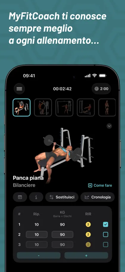 Screenshot 3 di 6 di MyFitCoach - Workout Planner