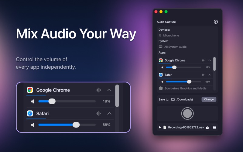 Audio Capture, Sound Recorder iPhone screenshot