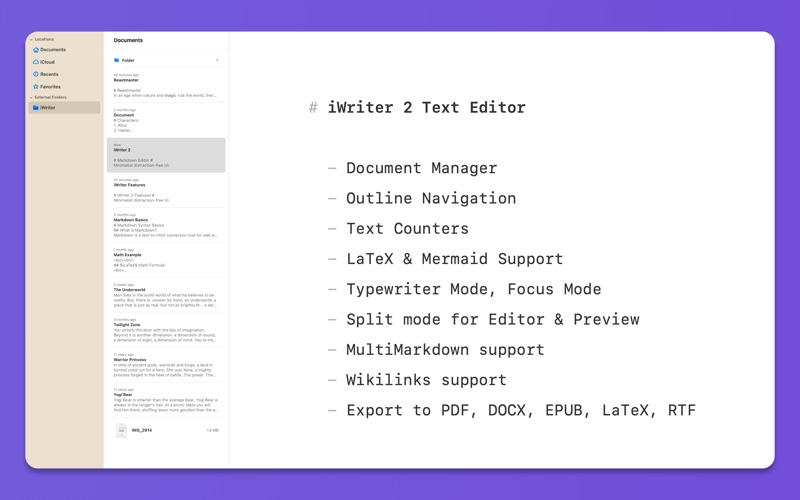 iWriter 2 iPhone screenshot