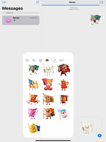 Fluttering Flag Stickers iPad screenshot