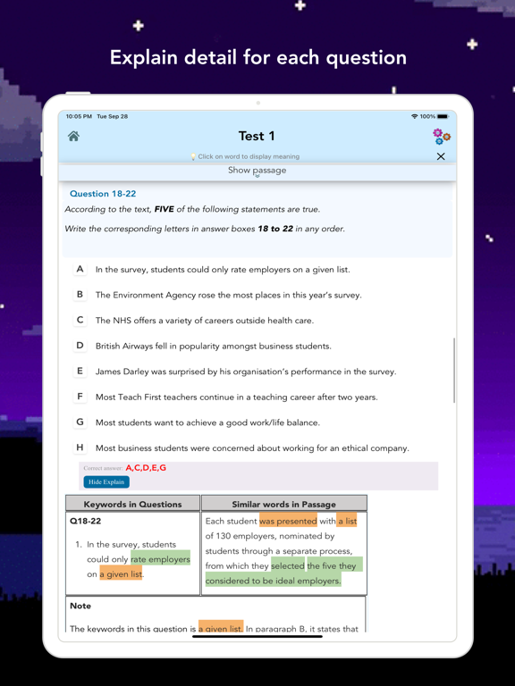 IELTS Reading - Advanced iPad screenshot 5 - Education app