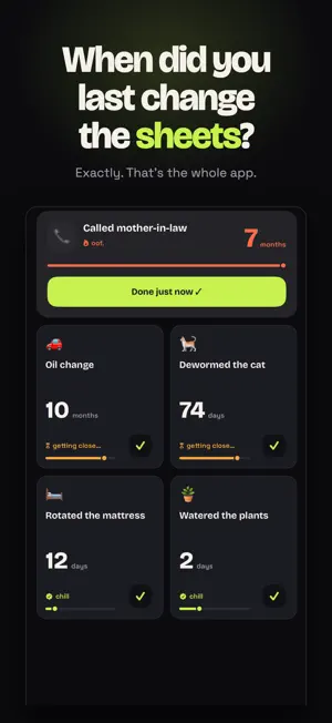 Sincely: Last-Time Tracker screenshot 1